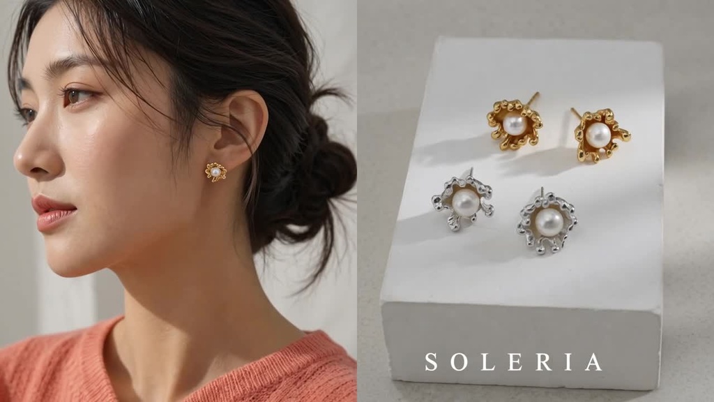 [s03] Pearl Stud Earrings