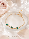 簡約鋯石拼接手鍊｜四方幾何線條設計，清新日常配戴首選百搭款式